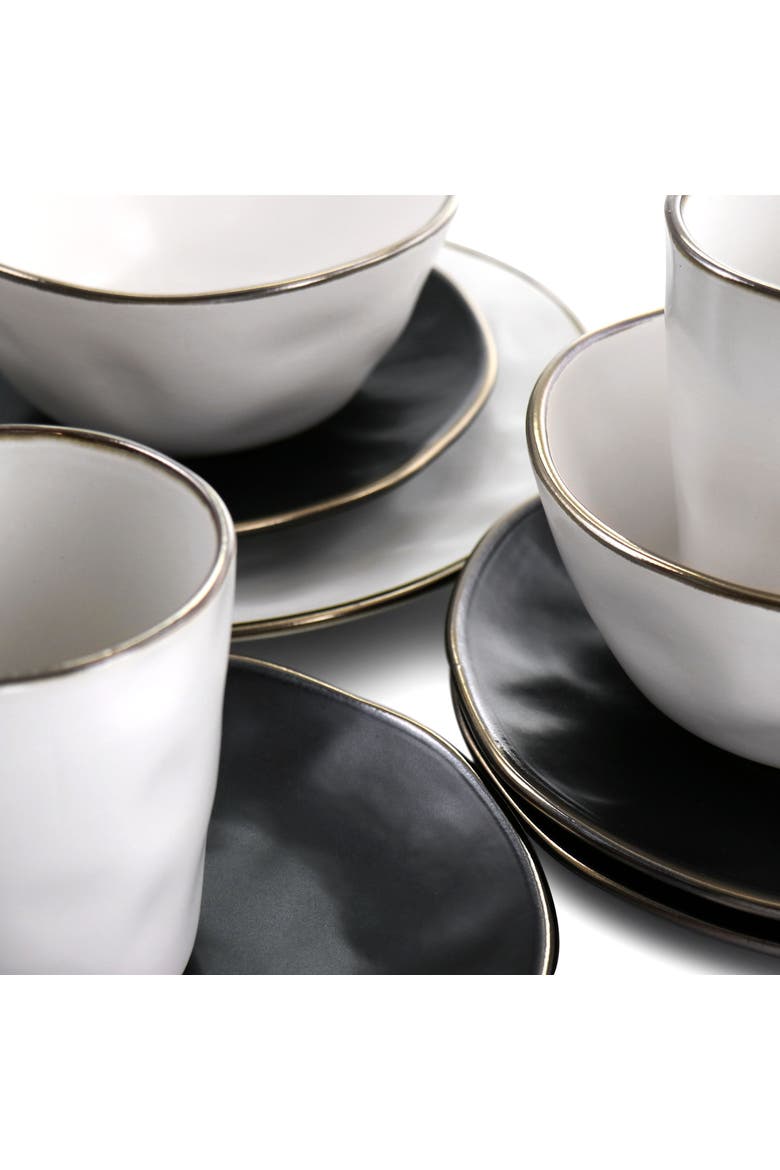 Roman 16 Piece Stoneware Dinnerware Set, Alternate, color, White
