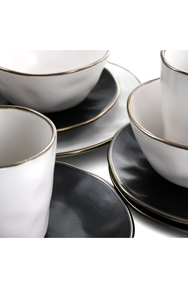 Elama Roman 16 Piece Stoneware Dinnerware Set, Alternate, color, White