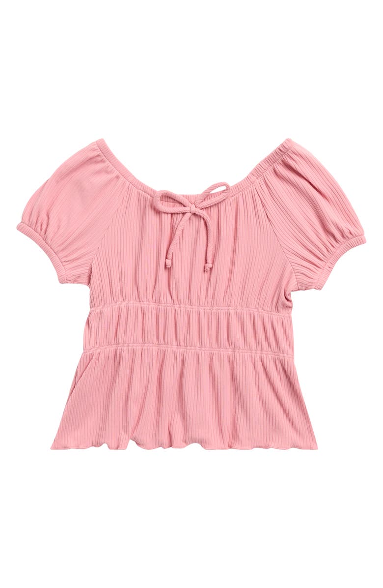 Lily Bleu Kids' Smocked Puff Sleeve Top, Main, color, Rose