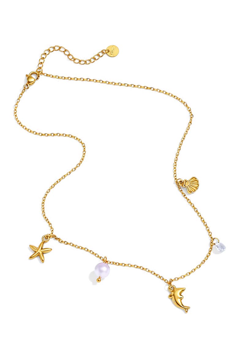 Ocean Charm Necklace, Alternate, color, GOLD