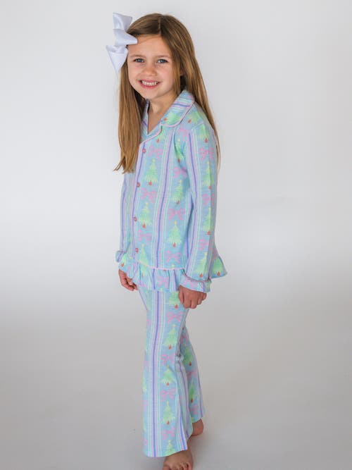 Rufflebutts Holiday Ruffle Flare Pajama Set In Green