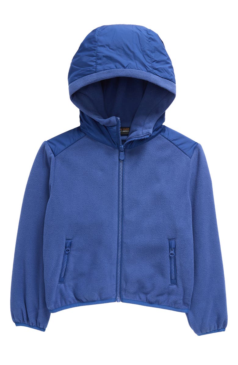Save The Duck Kids' Neville Water Resistant Fleece Zip Hoodie, Main, color, Eclipse Blue