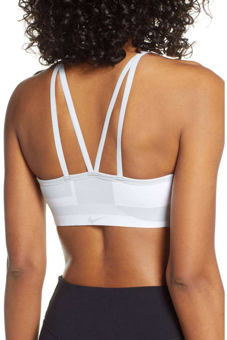 Flyknit Indy Sports Bra, Alternate, color, WHITE/ PURE PLATINUM