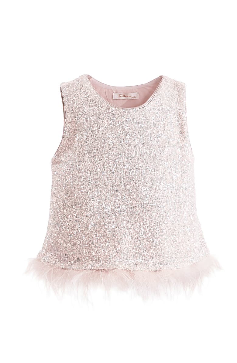 Tulleen Sequin Feather-Trim Set, Alternate, color, Pink