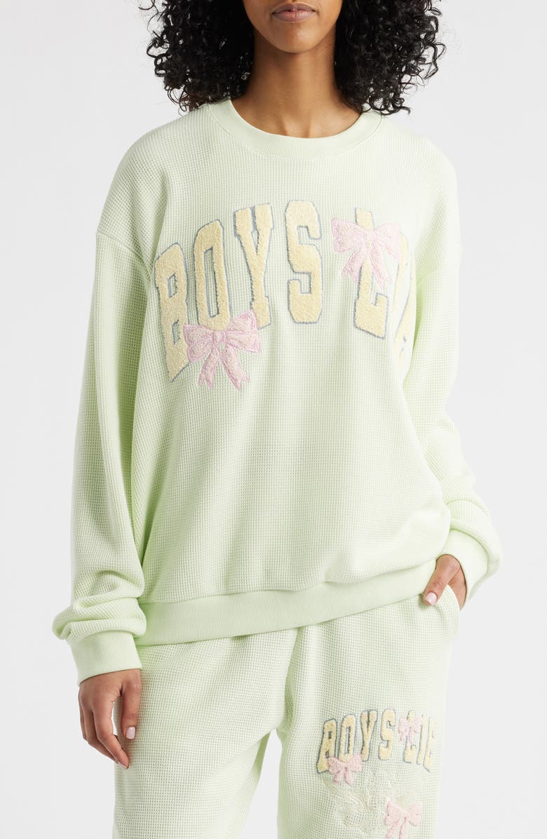 BOYS LIE Bows Kara Thermal Sweatshirt, Main, color, 