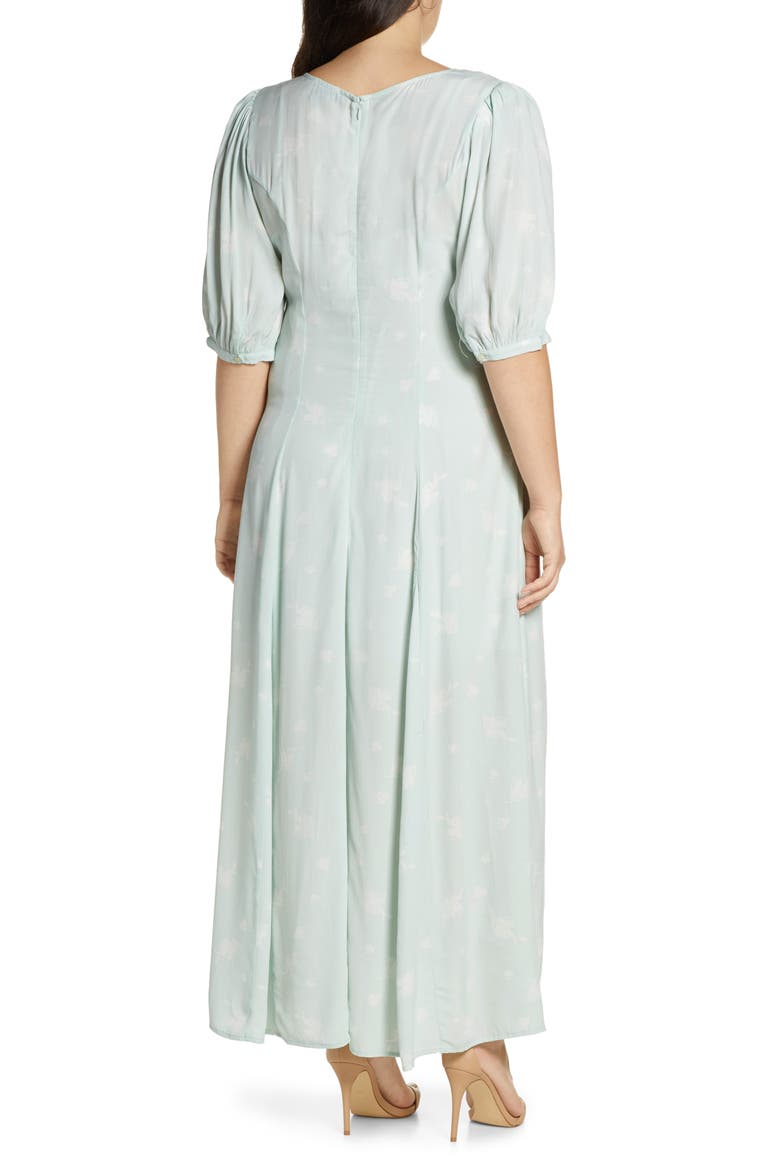 Print Dress (Nordstrom Exclusive), Alternate, color, TEAL CHALK ETCH FLOWERS