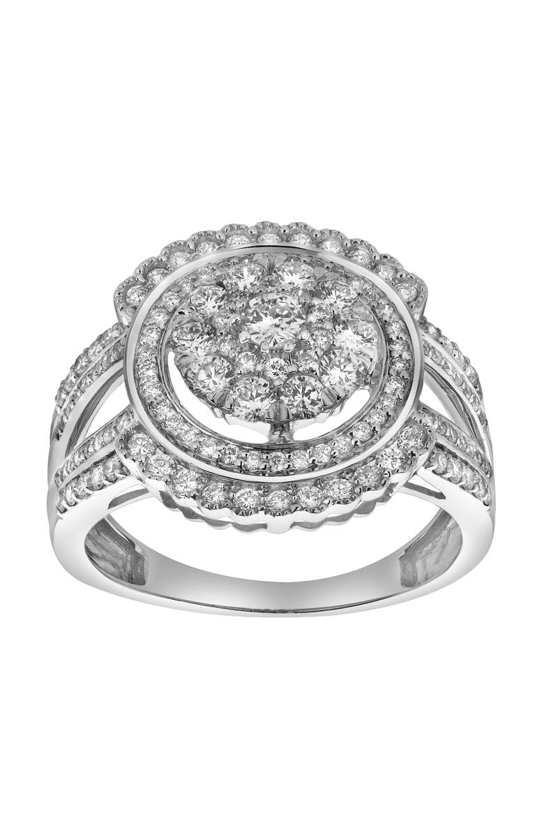 Astrid 14K Gold Round Diamond Studded Cluster Ring - 0.97cts, Main, color, 14K White Gold