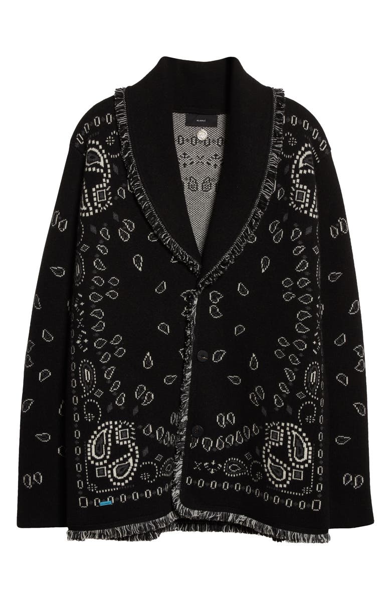 Alanui Icon Bandana Jacquard Cashmere Cardigan, Alternate, color, 