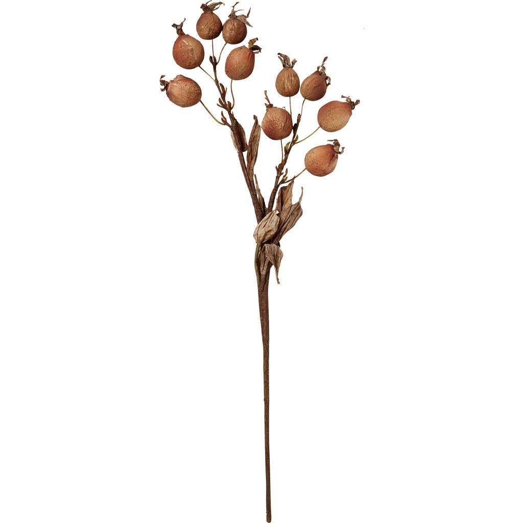 Tag Rose Hip Spray Artificial Flower Stems For Fall Decor In Brown