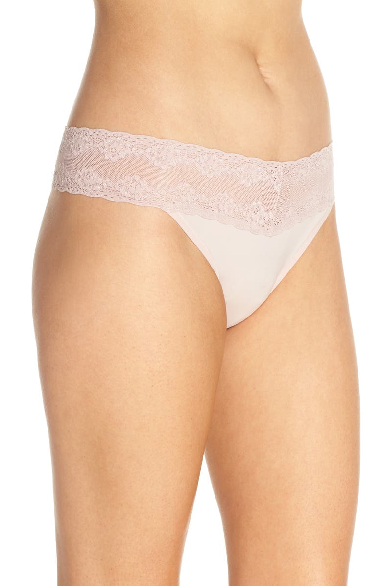 Natori Bliss Perfection Thong, Alternate, color, Rose Beige