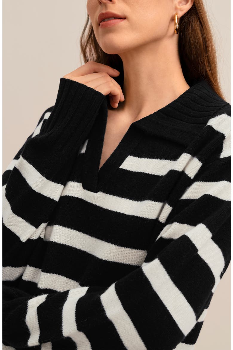 The Gilly Stripe Sweater, Alternate, color, Black