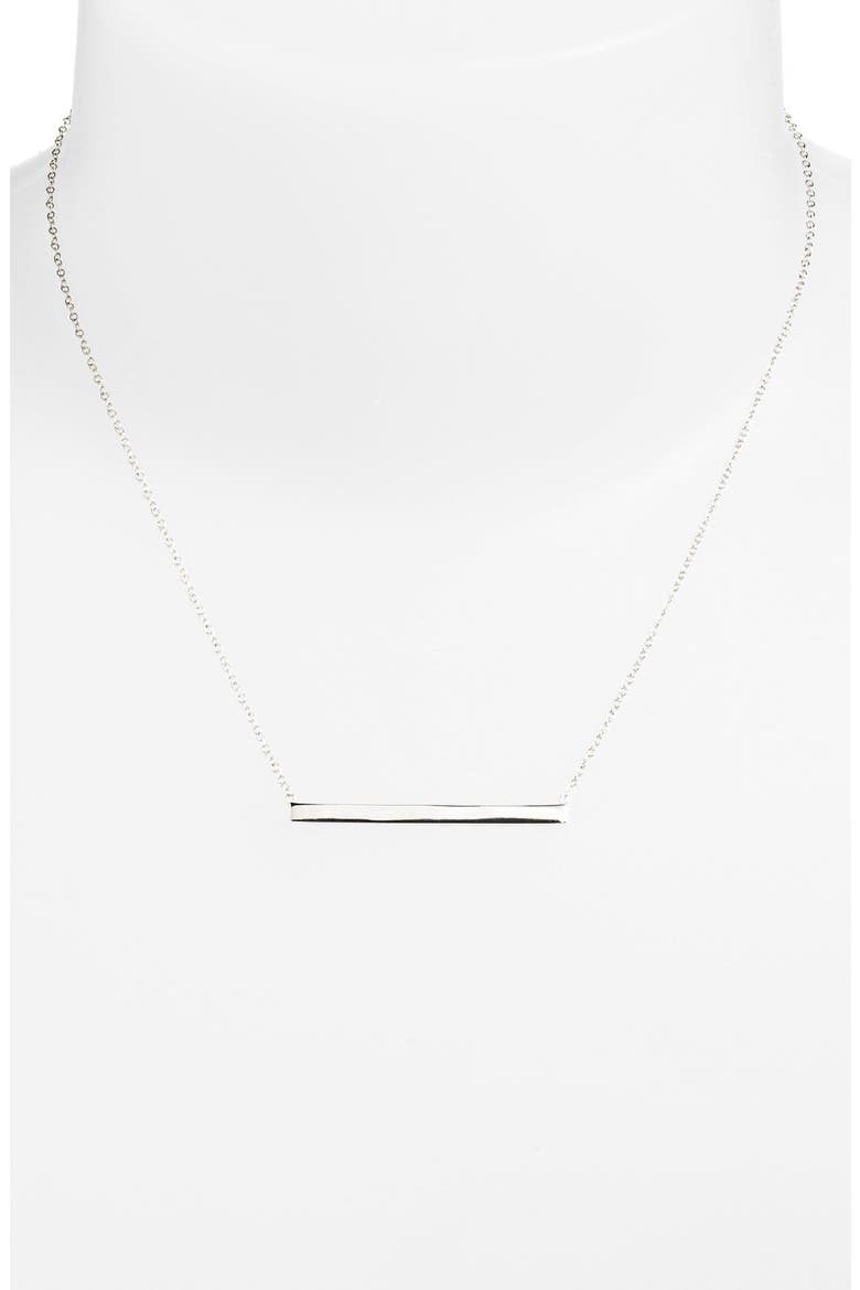 Argento Vivo Bar Pendant Necklace, Alternate, color, SILVER