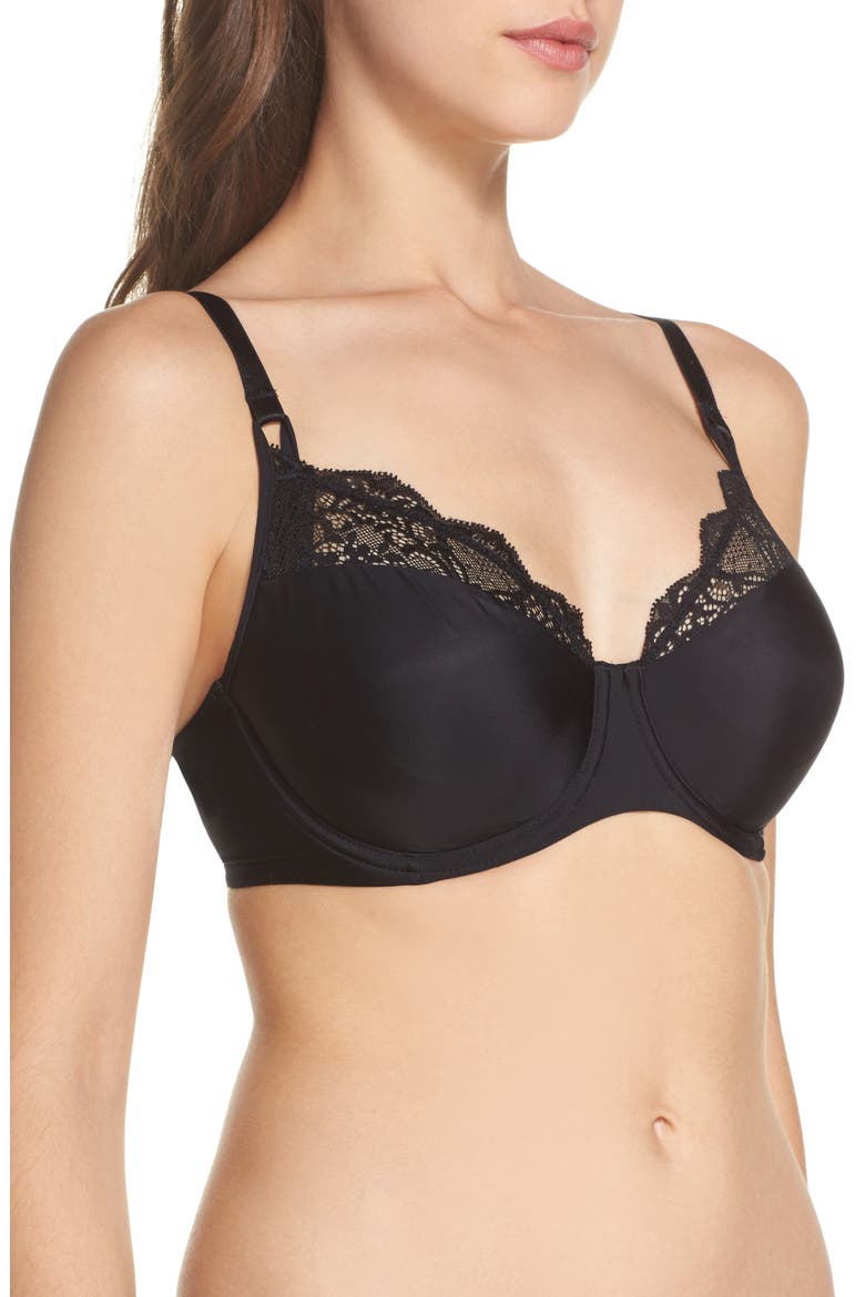 Lace Impression Underwire Bra, Alternate, color, BLACK