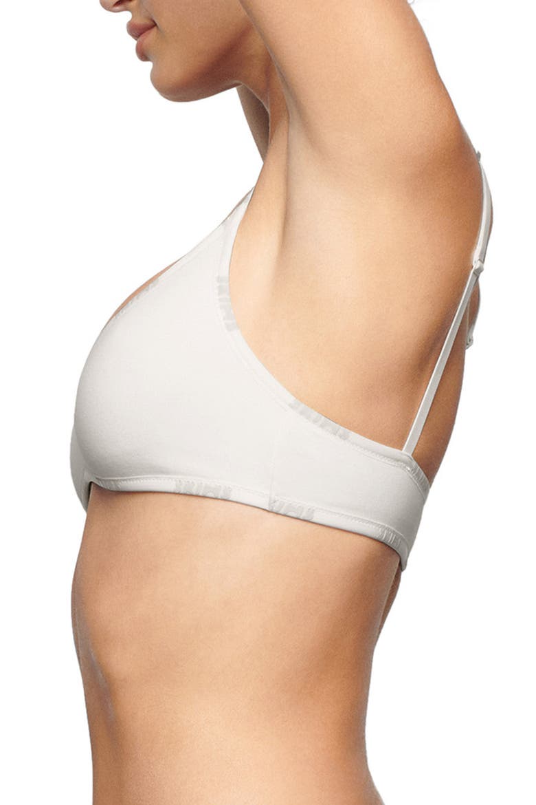 Scoop Neck Cotton Stretch Logo Bralette, Alternate, color, MARBLE