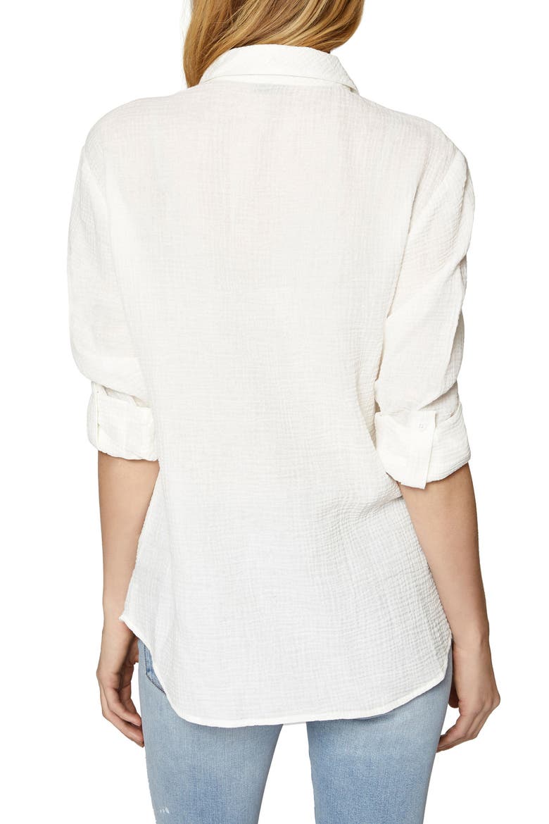 Steady Boyfriend Roll Tab Shirt, Alternate, color, WHITE