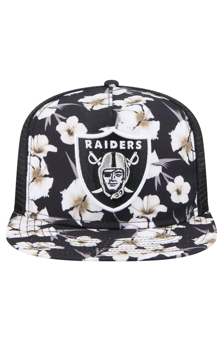 New Era Men's New Era Black Las Vegas Raiders Adventure Pattern Golfer Snapback Hat, Alternate, color, 