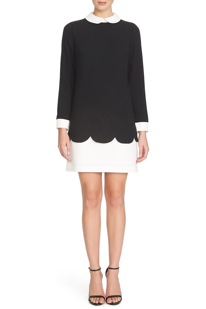 'Jada' Collared Shift Dress, Alternate, color, RICH BLACK