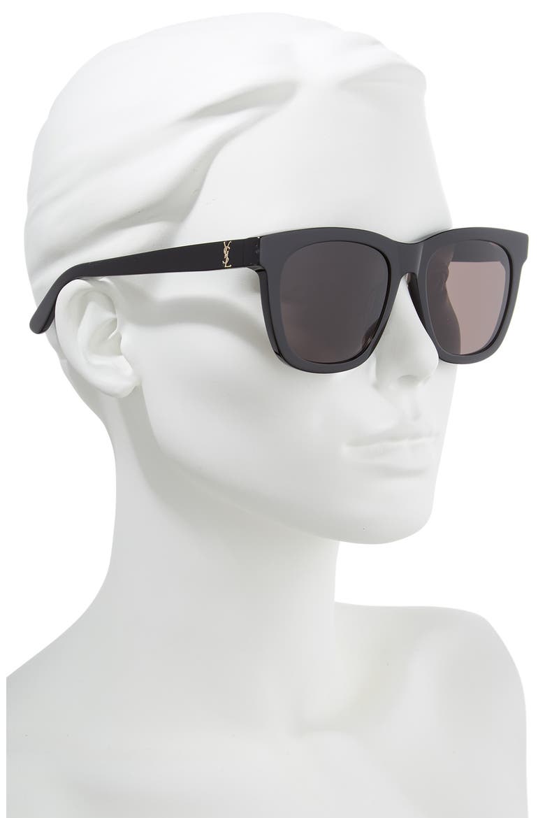 55mm Square Sunglasses, Alternate, color, BLACK/ GOLD