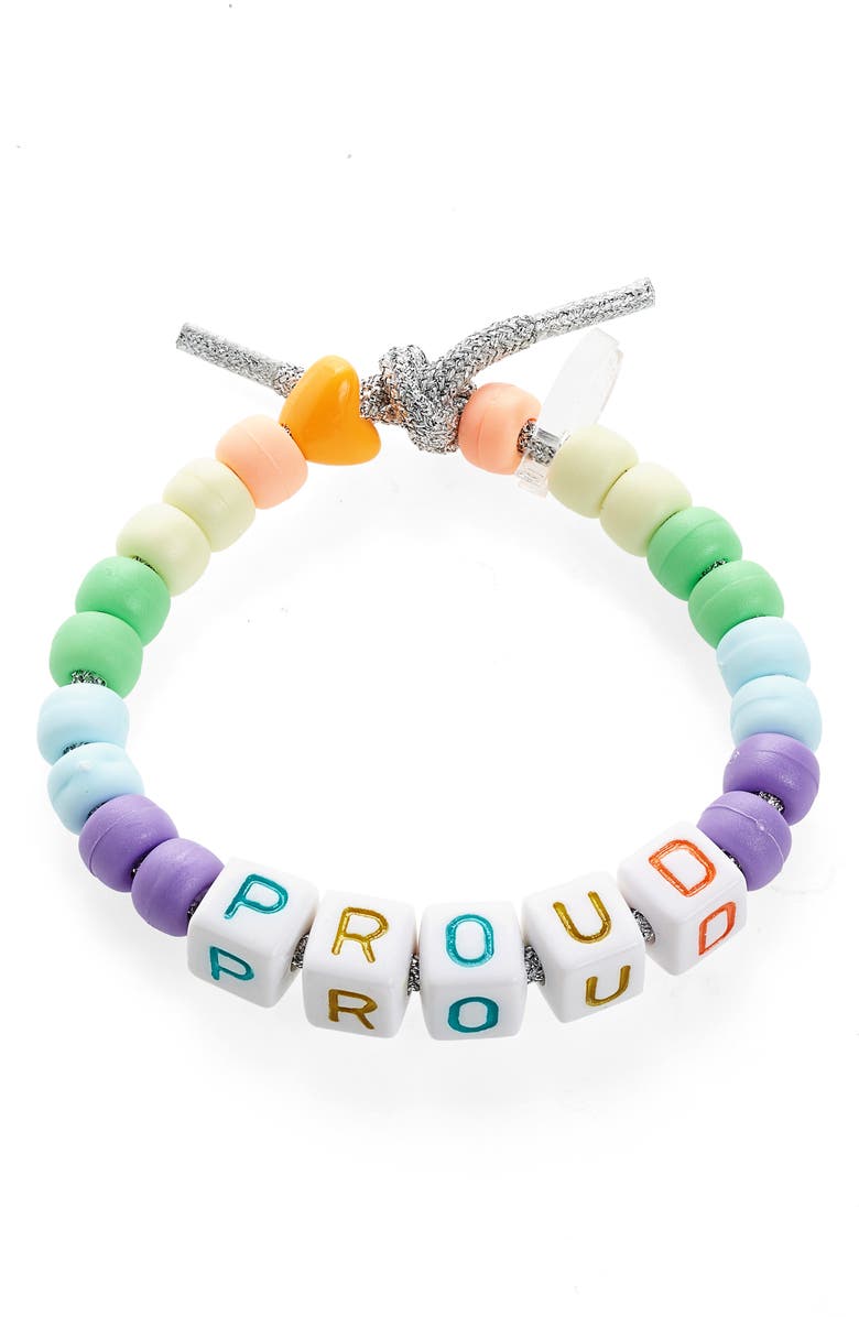 Lauren Rubinski Proud Beaded Bracelet, Main, color, 