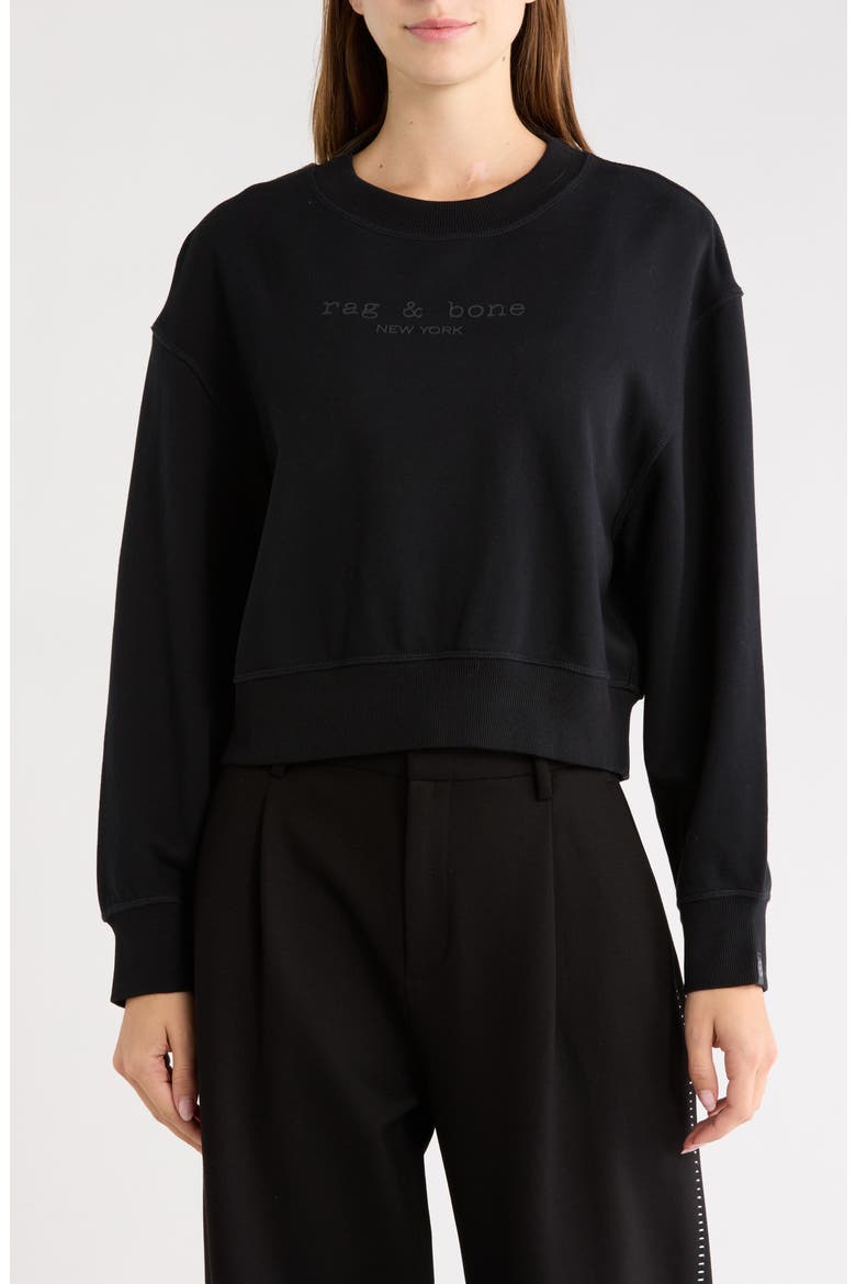 Terry Logo Sweatshirt, Main, color, BLACK