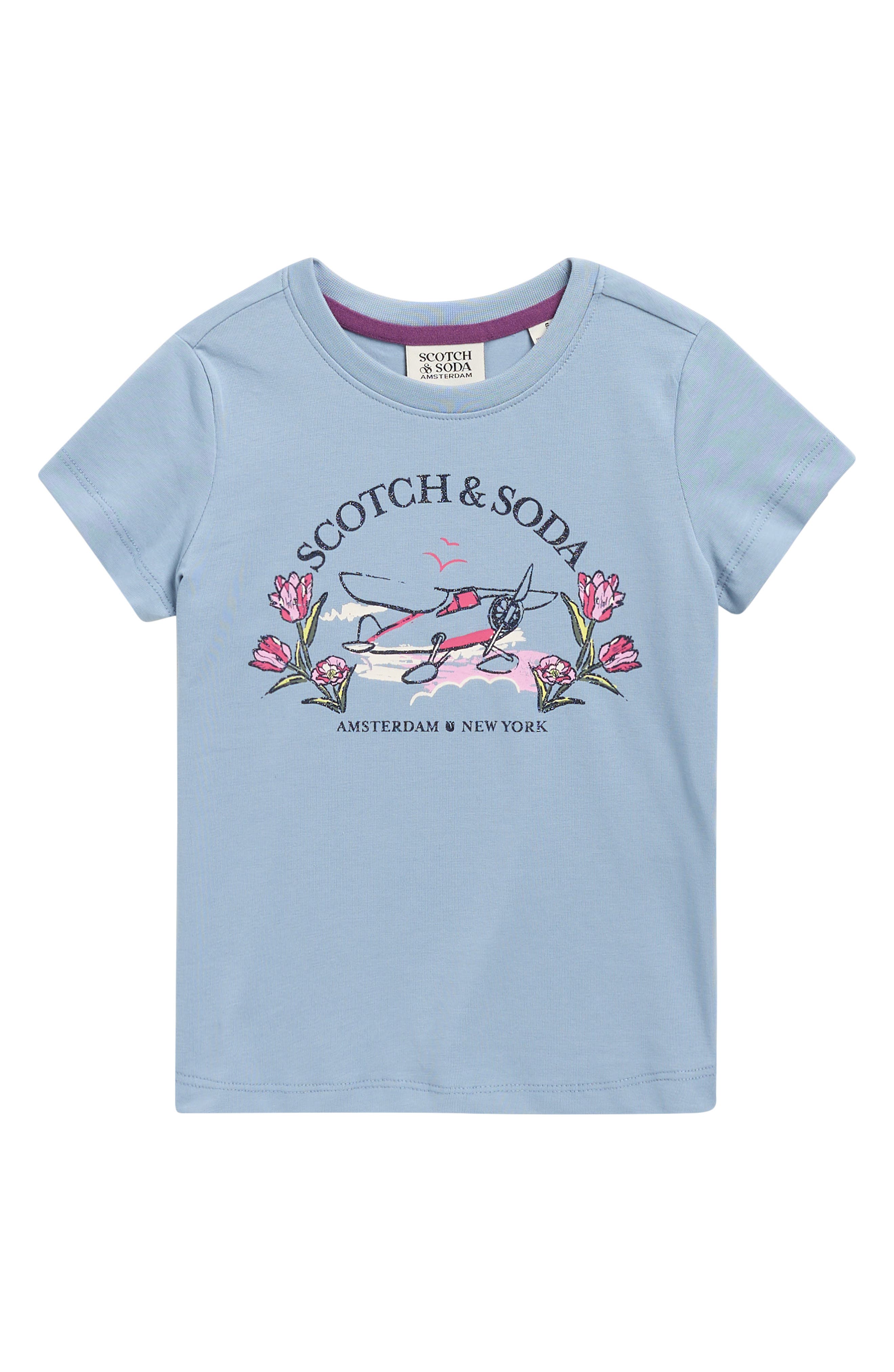 Scotch & Soda Kids' Airplane Logo Graphic T-Shirt