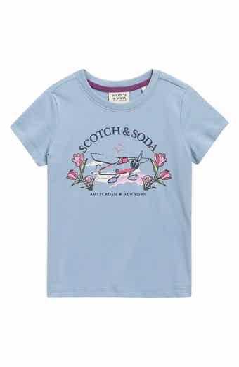 Scotch & Soda Kids' Airplane Logo Graphic T-Shirt