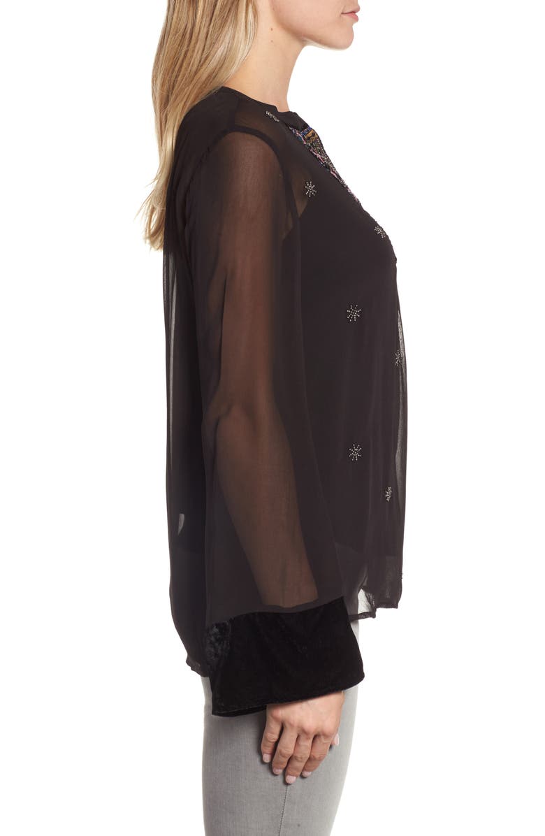 Velvet by Graham & Spencer Beaded Georgette Blouse, Alternate, color, 