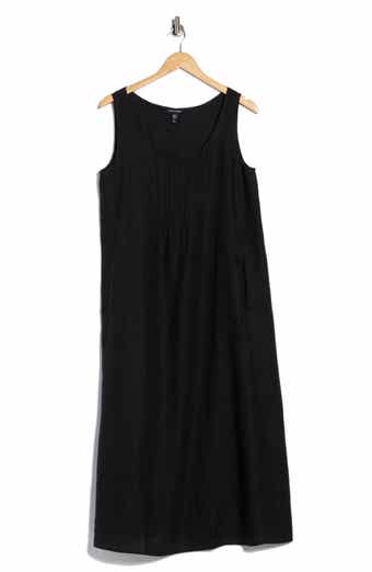 Eileen Fisher Pintuck Sleeveless Organic Linen Dress
