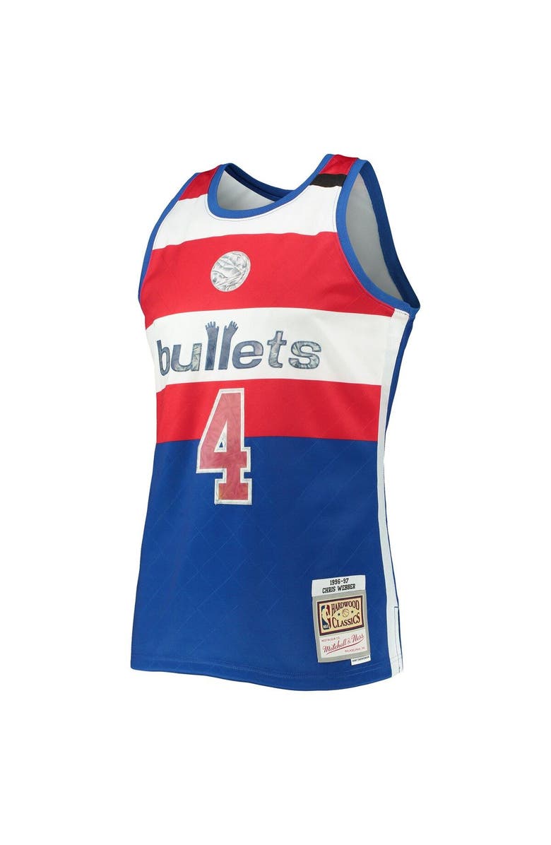 Mitchell & Ness Men's Mitchell & Ness Chris Webber Blue Washington Bullets 1996/97 Hardwood Classics NBA 75th Anniversary Diamond Swingman Jersey, Alternate, color, 