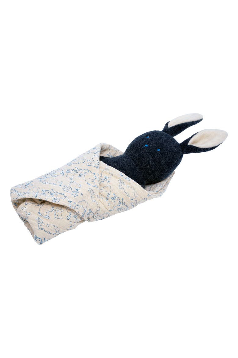 Embroidered Plush Bunny Baby Rattle, Alternate, color, Multicolored