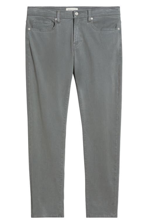 Frame L'homme Slim Fit Five-pocket Twill Pants In Gray