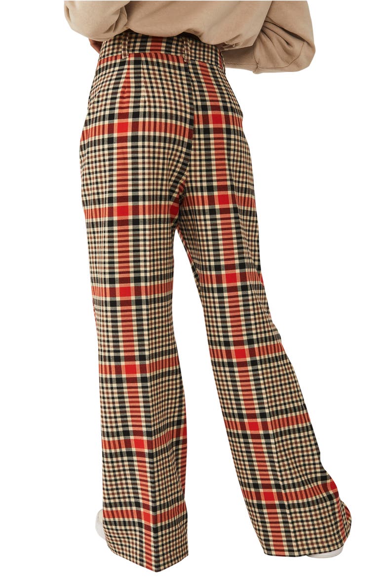 Jules Plaid Wide Leg Pants, Alternate, color, RUST COMBO 2