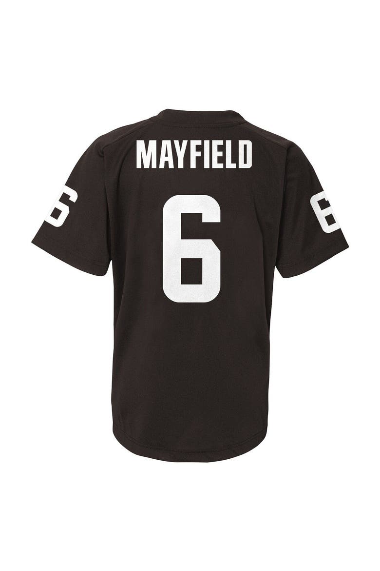 Youth Baker Mayfield Brown Cleveland Browns Performance Player Name & Number V-Neck Top, Alternate, color, Brown
