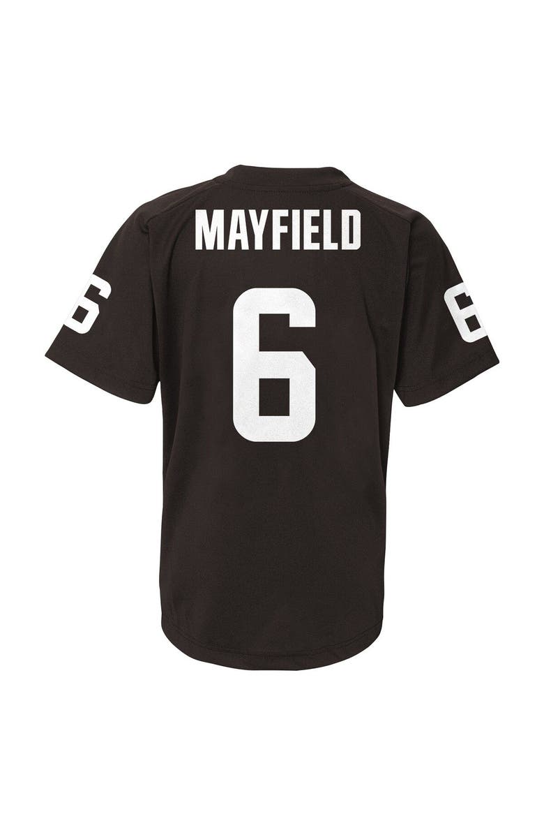 Outerstuff Youth Baker Mayfield Brown Cleveland Browns Performance Player Name & Number V-Neck Top, Alternate, color, 