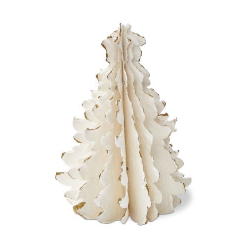 Tag Shimmer Paper Tree Decor Small Holiday Sculpture White Multi In White