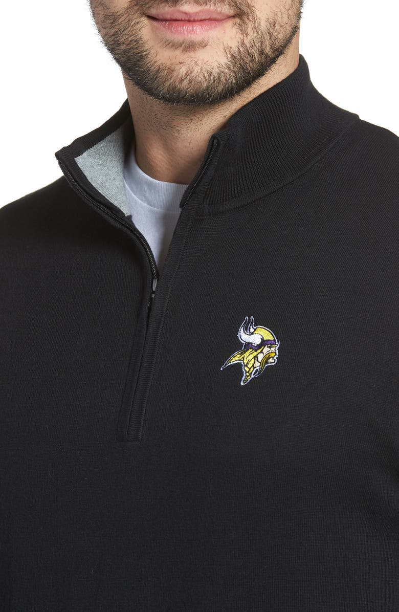 Cutter & Buck Minnesota Vikings - Lakemont Regular Fit Quarter Zip Sweater, Alternate, color, 