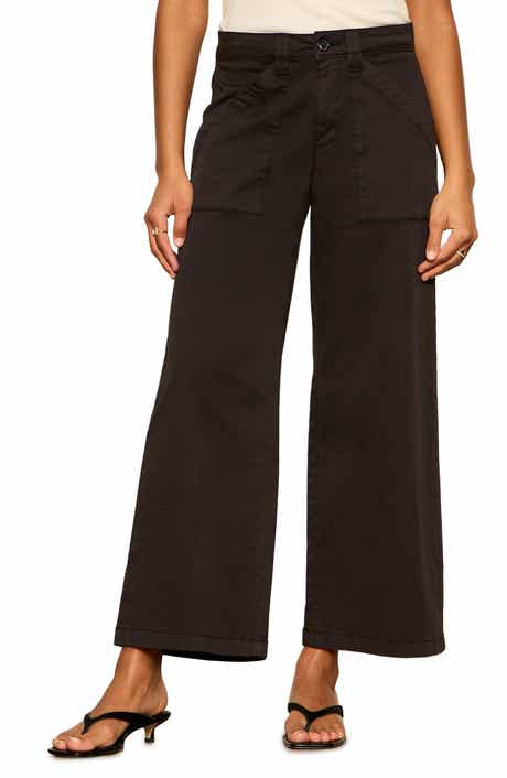 Idol Stretch Twill Wide Leg Ankle Pants