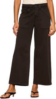 Sanctuary Idol Stretch Twill Wide Leg Ankle Pants