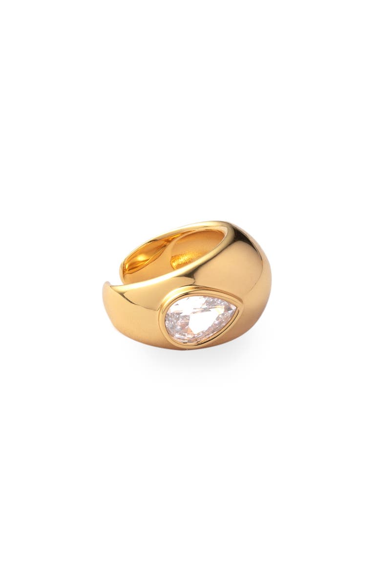 Charlotte Cubic Zirconia Ear Cuff, Main, color, GOLD