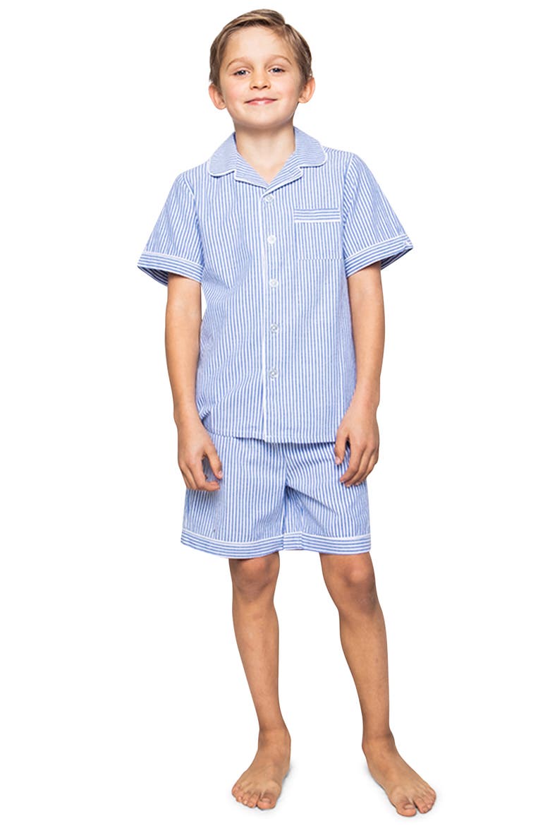 Seersucker Short Set, Alternate, color, BLUE