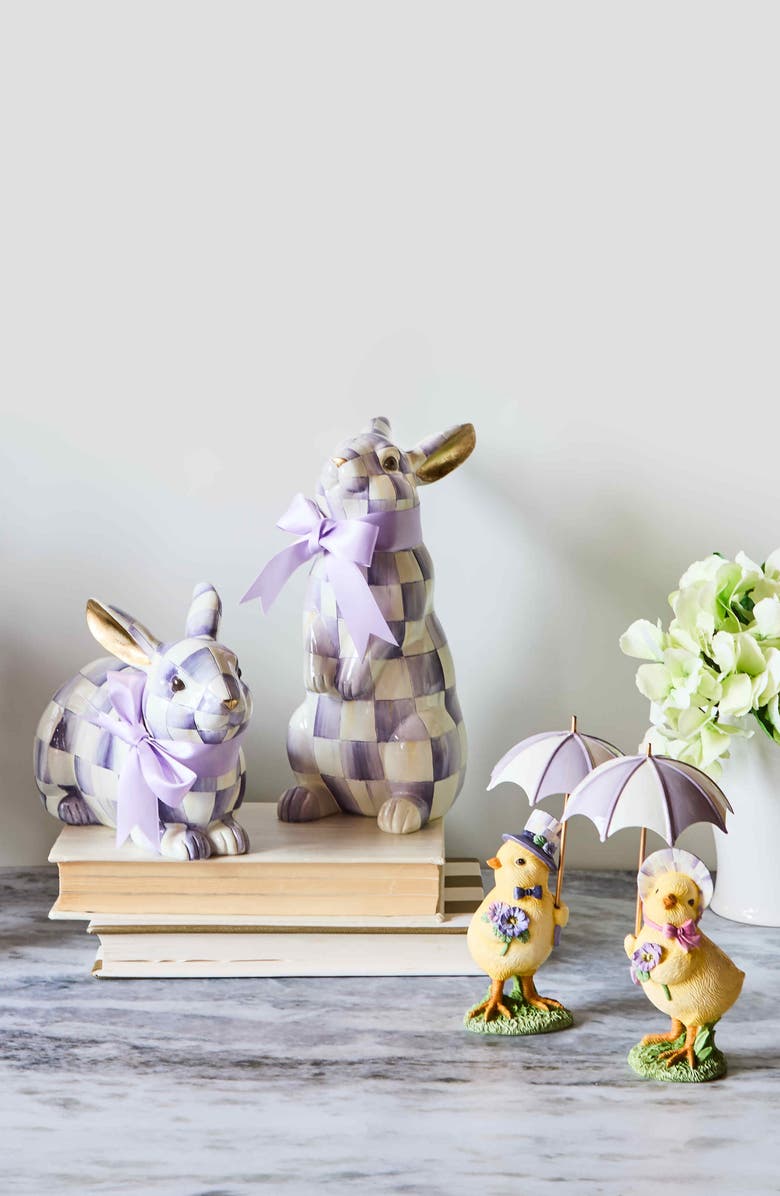 MACKENZIE CHILDS Violet Check Standing Bunny, Alternate, color, Purple