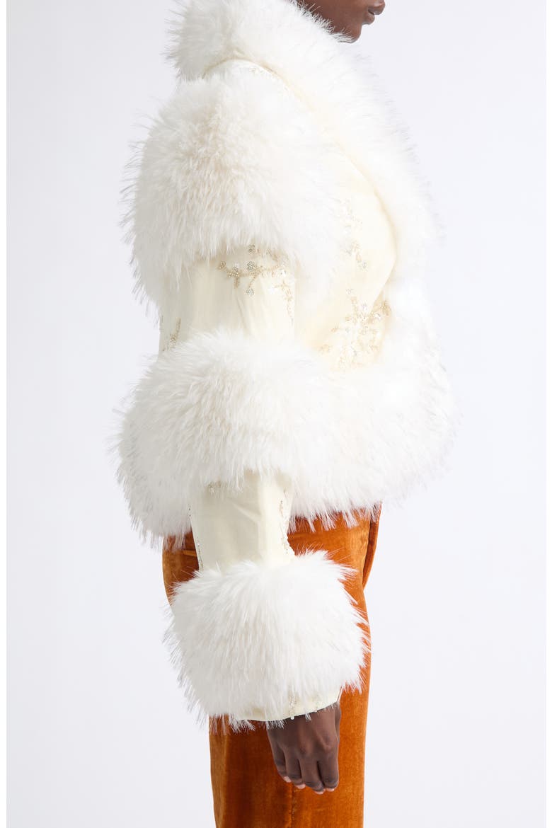 Kyla Faux Fur Coat, Alternate, color, IVORY