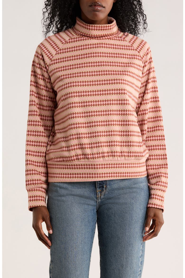 Bebe Long Sleeve Turtleneck Top, Main, color, DIAMOND