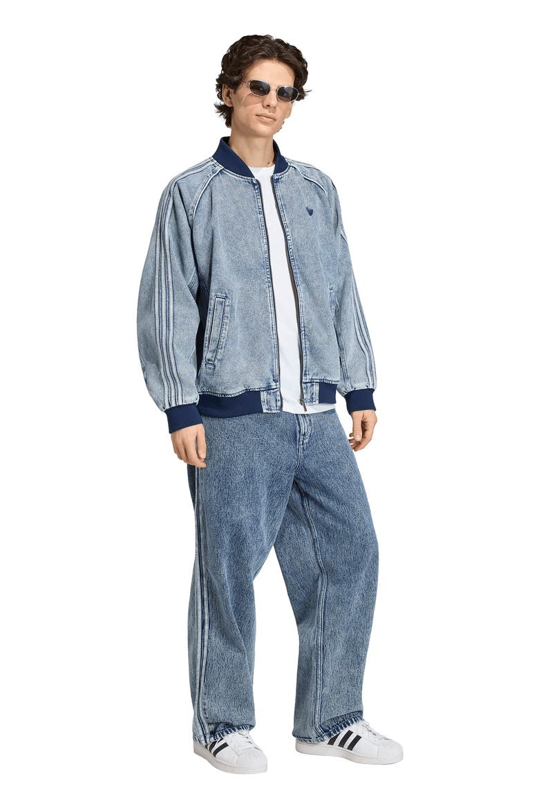Denim Bomber Jacket, Alternate, color, LIGHT DENIM