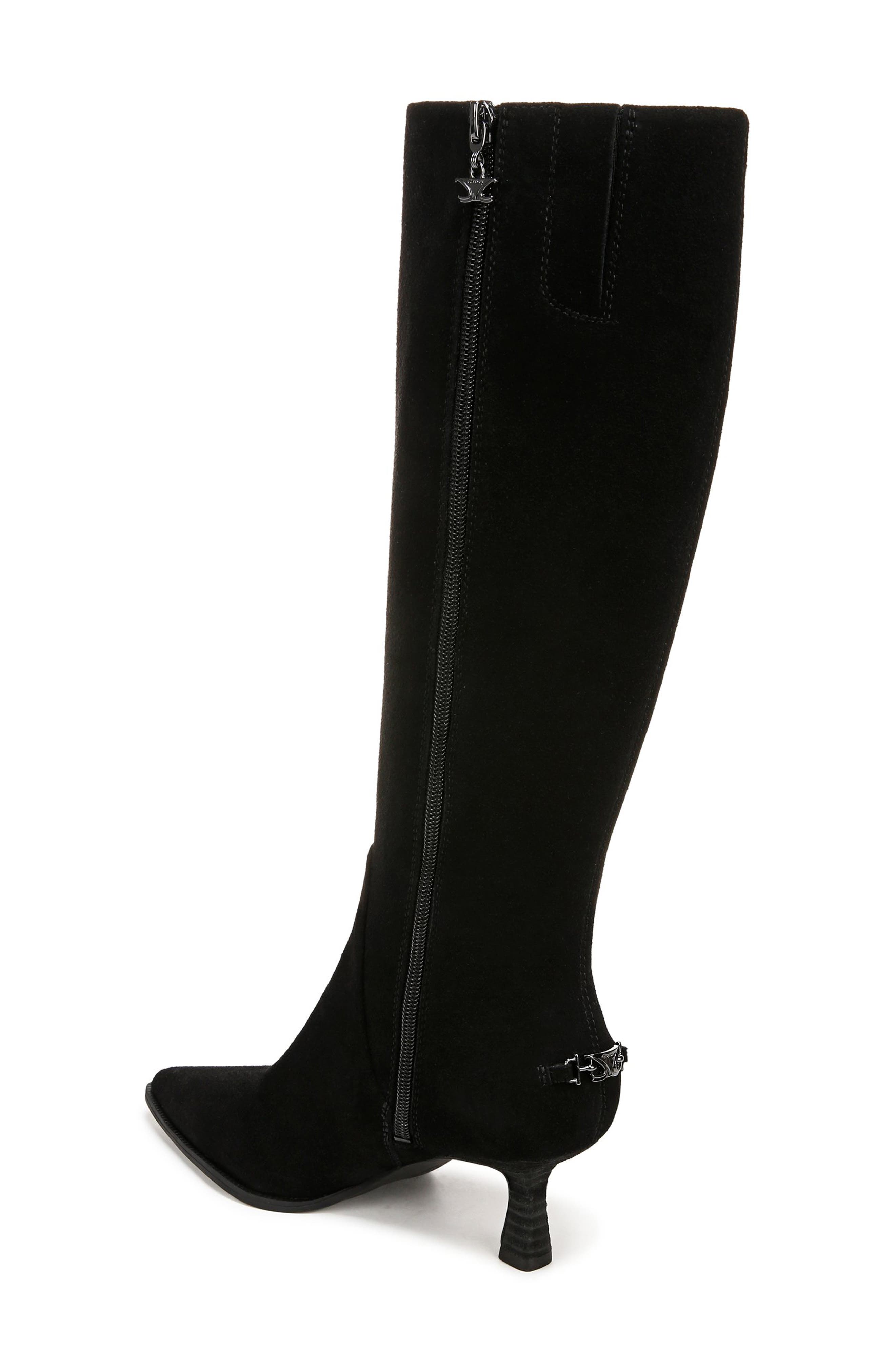 Circus NY by Sam Edelman Yulia Pointy Toe Knee High Boot, Alternate, color, Black Suede
