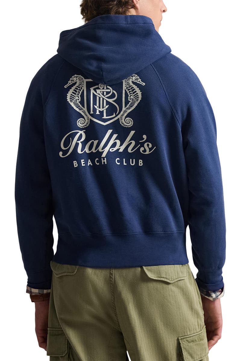 Polo Ralph Lauren Vintage Fit Fleece Pullover Hoodie, Alternate, color, Dark Cobalt