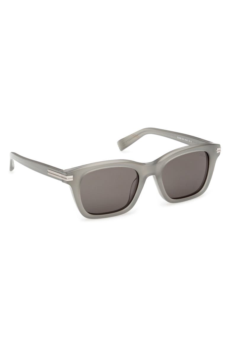 ZEGNA 54mm Rectangular Sunglasses, Alternate, color, Grey / Smoke