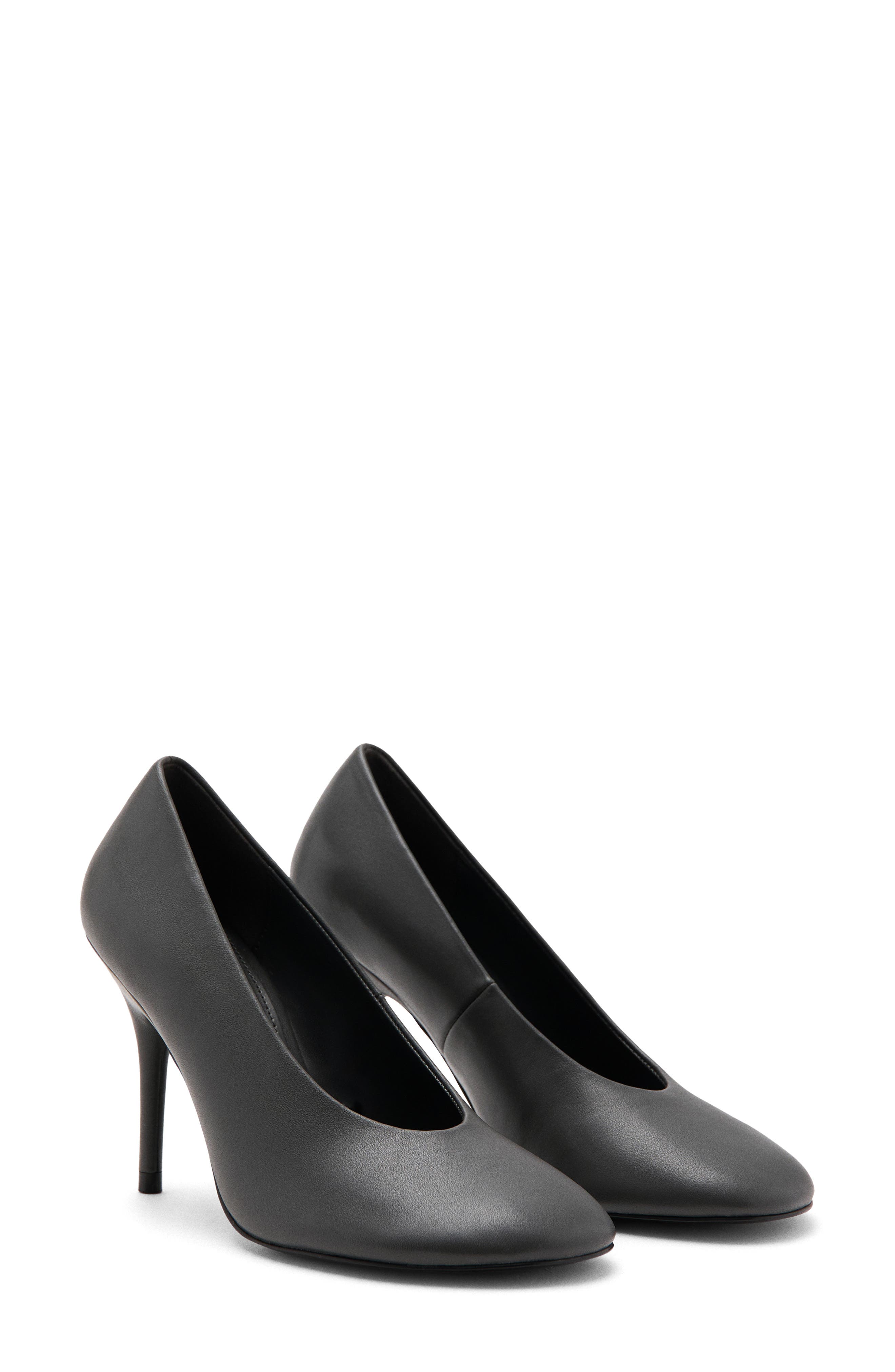 MANGO Round Toe Pump, Main, color, Dark Grey