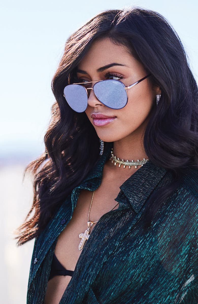 QUAY Australia Single 50mm Aviator Sunglasses, Alternate, color, 