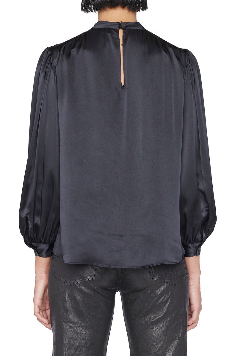 FRAME Mock Neck Silk Blouse, Alternate, color, 